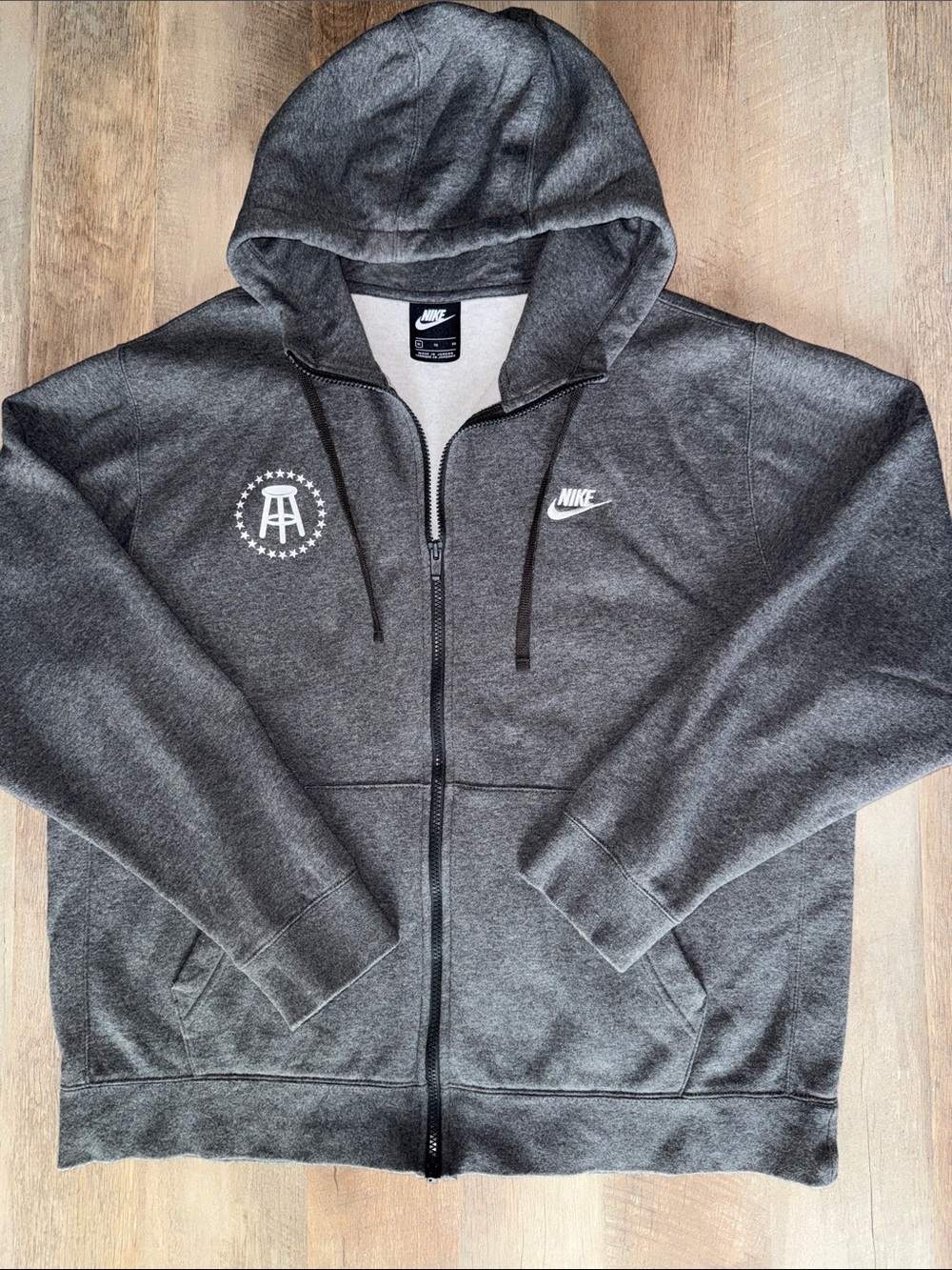 Nike Barstool Sports Men's XL Dark Gray Full-Zip Hooded Sweatshirt